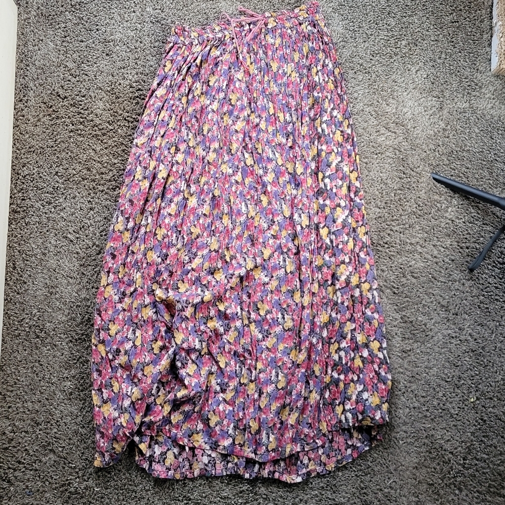 Vintage 90s Exclusif by Whispers Pink Floral Long Skirt Woman's Free Size